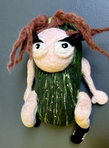 in a pickle up against a wall
