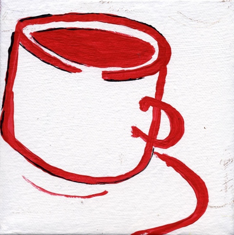 red and white coffee