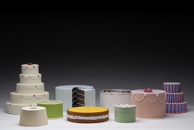 Studio Image of Styrofoam and Caulk Cakes After the Floats
