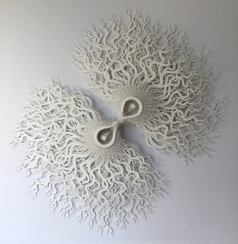 A paper sculpture exploring the aesthetic beauty of cell division