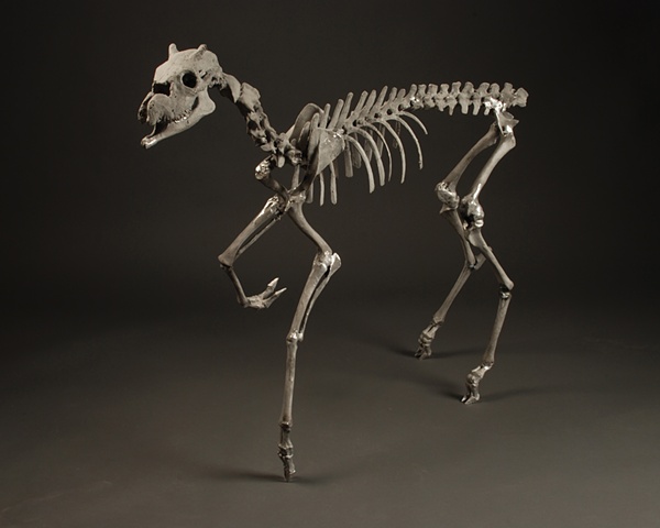 kevin vanek, sculpture, deer, bones, animal, animal bones, aluminum, sculpture, 