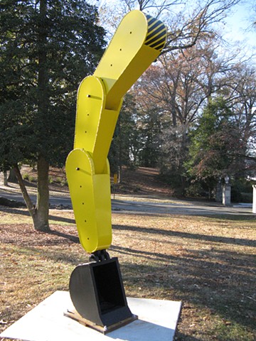 Inspired by construction equipment.  This piece has been displayed in outdoor shows in Greenvill, NC, Boone, NC, and Howard County, MD.