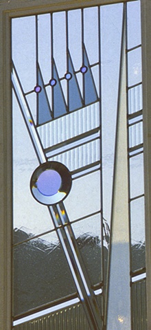 Leaded glass for bathroom window by Cliff Maier