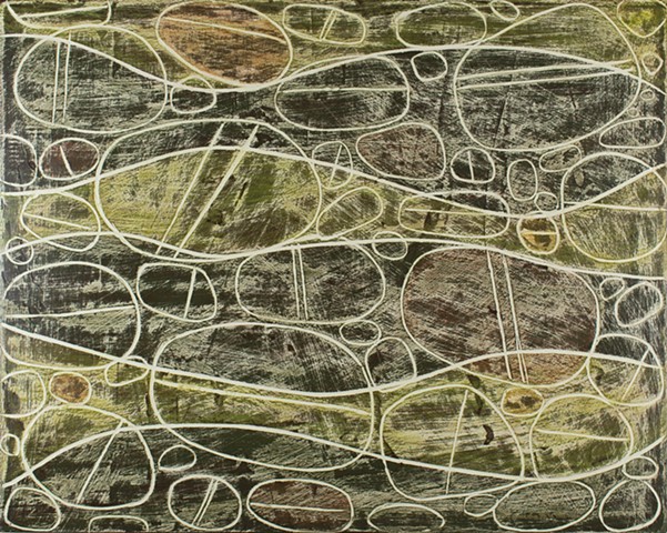 Original minimalist abstract landscape painting