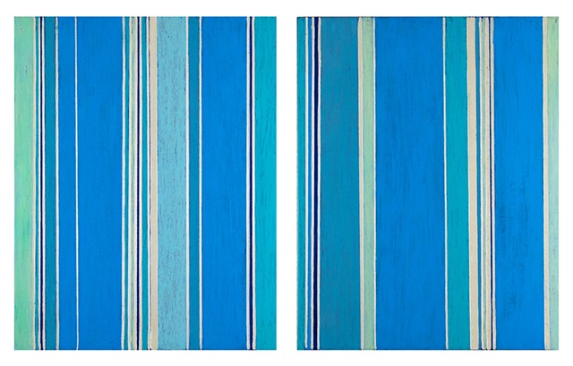 Original minimalist modular stripe abstract painting