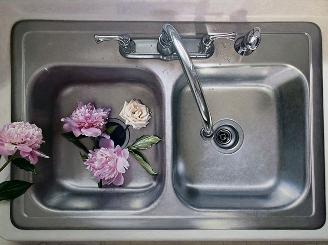 Sink with Peonies