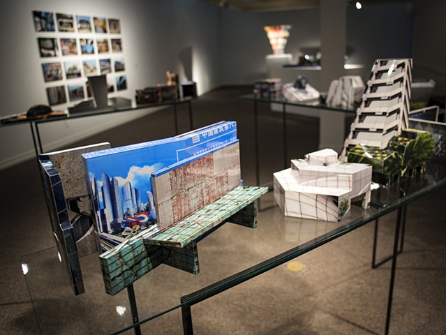 Photographic sculpture by Patrick D. Wilson recounting one-day journey along Century Avenue in Shanghai.