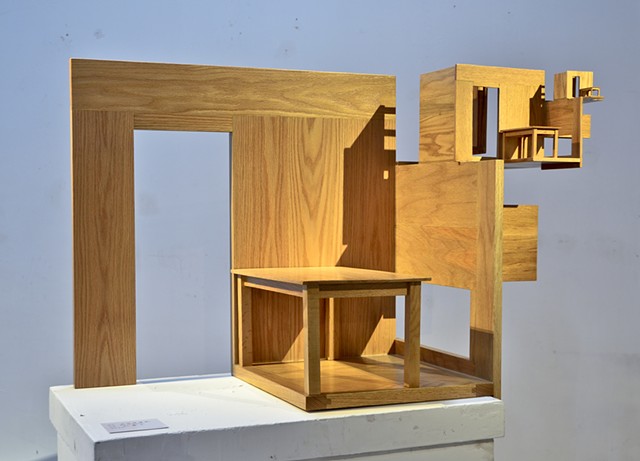 architectural wooden sculpture by Patrick D. Wilson