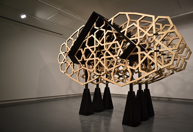 Sculpture by Patrick D. WIlson commissioned for the 20th Sharjah Islamic Arts Festival. 