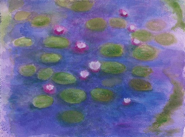 water lilies, lilies, impressionist, impressionism, water, flowers, tranquility, relaxing, ponds, painting, nature
