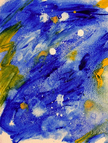 acrylic, paper, modern, contemporary, abstract, vivid, painting, space, sky, night, stars
