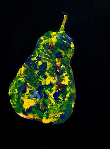 contemporary, painting, pear, colorful, abstract, modern 