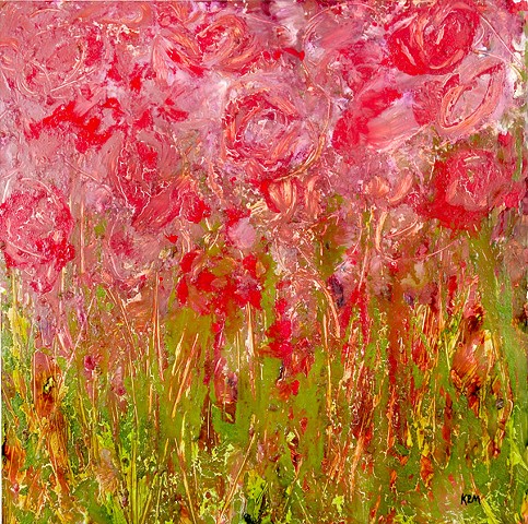 impressionistic painting, modern impressionism, kelsey mcdonnell, four years of flowers, yellow flower painting, pink flower painting, wyoming artist, wyoming art