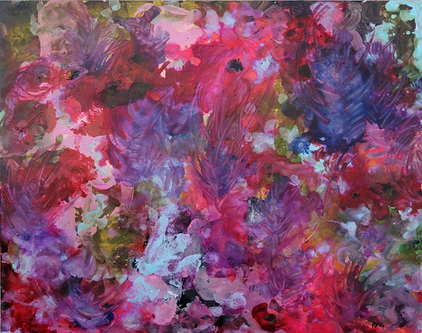 abstract flower painting, wyoming artist, kelsey mcdonnell, wyoming, art, modern art, resisitance art
