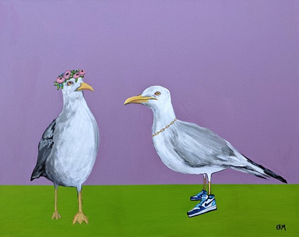 seagull in shoes