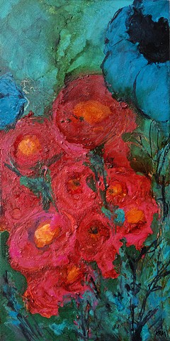 four years of flowers, wyoming artist, flower painting, abstract flower painting, wyoming