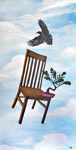bonsai tree art. chair in the sky
