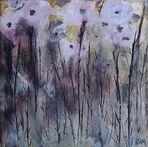 purple flower painting, wyoming wildflower, wildflower art, abstract art, artist, contemporary western art