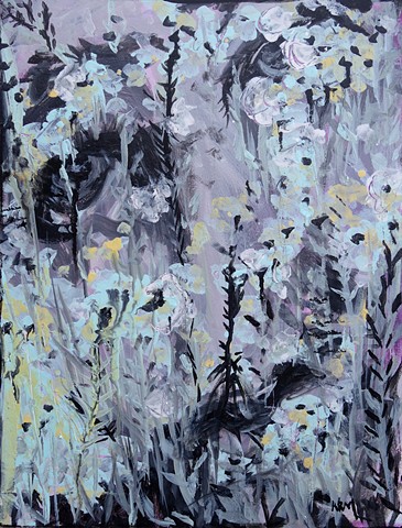 abstract flower painting, wyoming artist, kelsey mcdonnell, wyoming, art, modern art, resisitance art