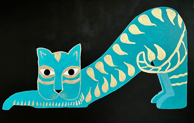 Gold and Teal Cat