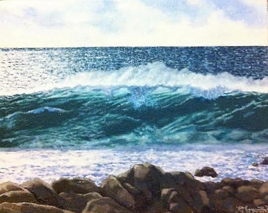 landscape yallingup rebecca morgan-finch wave ocean oil painting