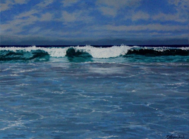 Rebecca Morgan Finch Artist painter Australia Perth skies beach Trigg beach