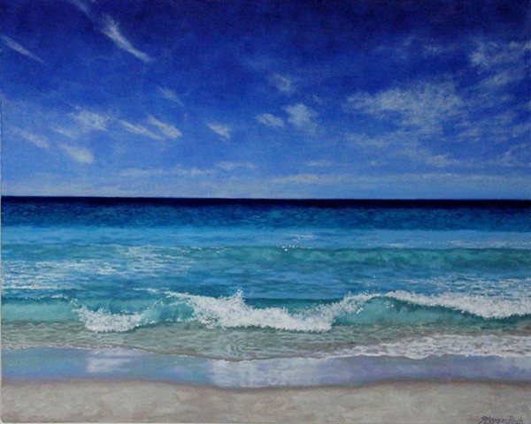 Rebecca Morgan Finch beach perth western australia blue artist