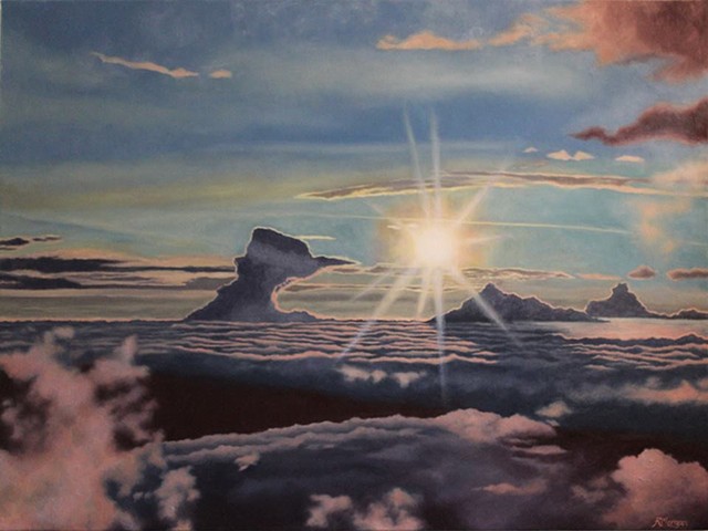 clouds sunset light mist hawaii mauna kea lookout fog atmosphere cloudscape Rebecca Morgan Finch