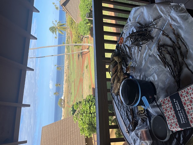 My work table the two weeks of the residency. The ocean sang to me every day and night.