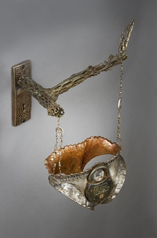 EvocativeFigurelessGarment by LindaMaeTratechaud, Bronze, Sculpture, Chastity Belt, Cholla, Hot Pants, Lock