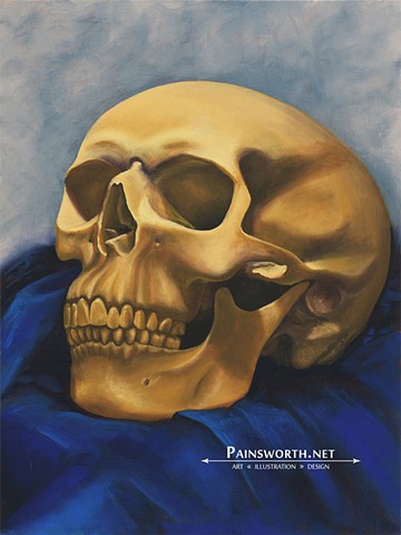 skull painted from life 