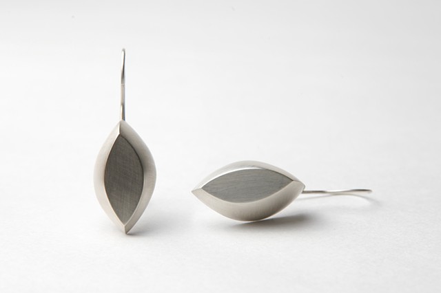 Almond Shell earrings in silver by Sara Owens