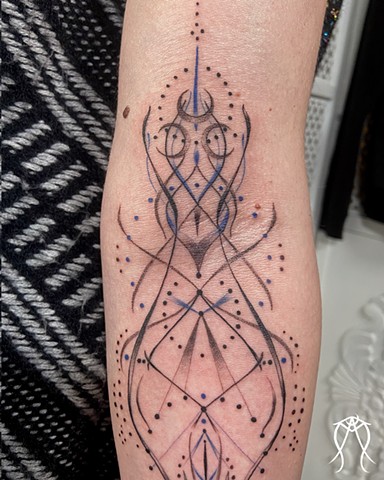 This is a fine line tattoo done by female tattoo artist Amanda Marie witchery at her private tattoo studio in central New York 