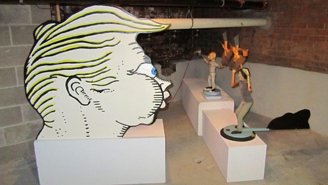 whirligig wind power blowing installation art gallery sculpture