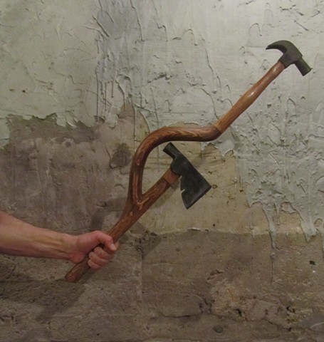 hatchet ax axe hammer sculpture assembledge 3-d collage art tools 