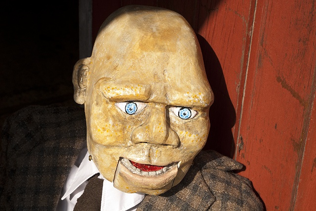 A fully functional ventriloquist dummy.   Custom made suit by Brigit Péwé.