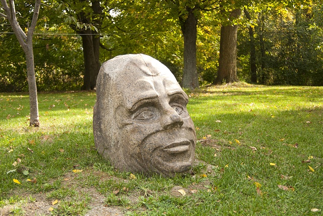 granite head sculpture carving stone large