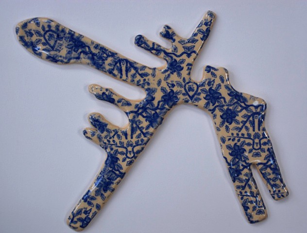 clay drone shadows decorated with floral patterns