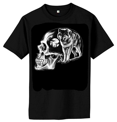 Wolfskulltee Black