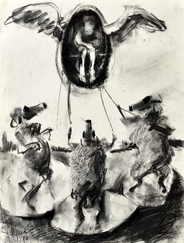 Angels and gas mask sheep, reference drawing