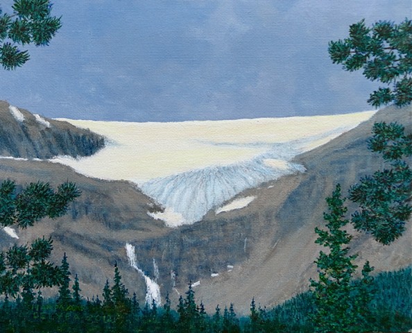 Banff National Park, Rocky Mountains, Bow Lake, Landscape Paintings, Bow Glacier, water falls, Bow Lake
