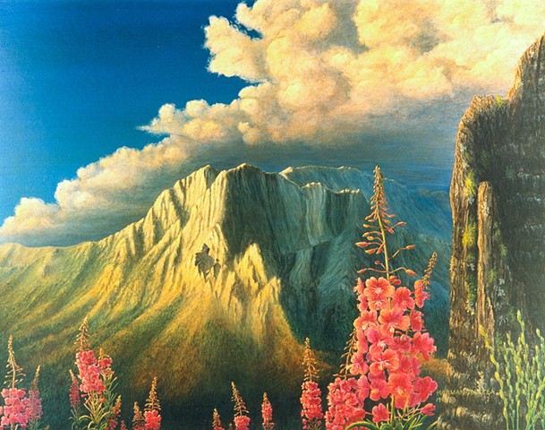 Painting, Fernie, BC, Hosmer Mountain, Ghostrider, Elk Valley, Rocky Mountains