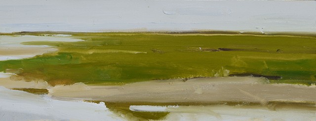Oil painting landscape of Cape Cod salt march