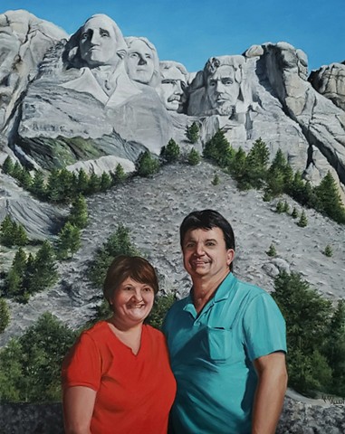 Mt. Rushmore, vacation, double portrait, memories