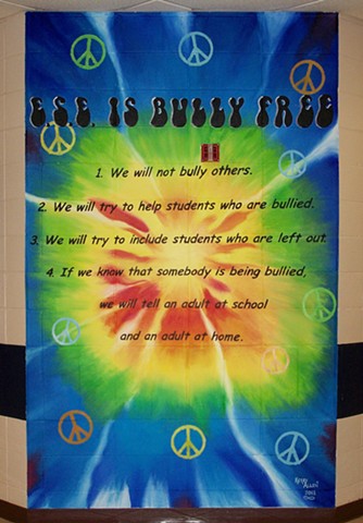 mural, anti-bully message, school mural, bully