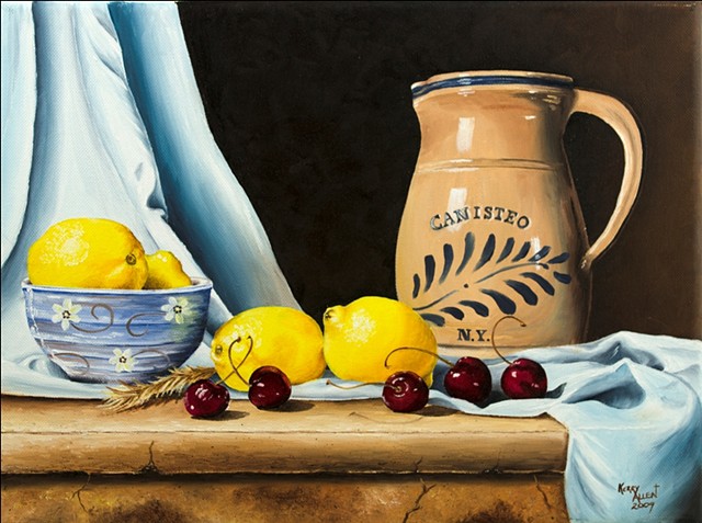 lemons, cherries, Canisteo, still life