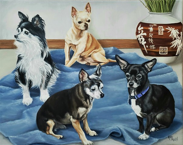 pet portrait, dog portrait, pet painting, dogs, chihuahuas