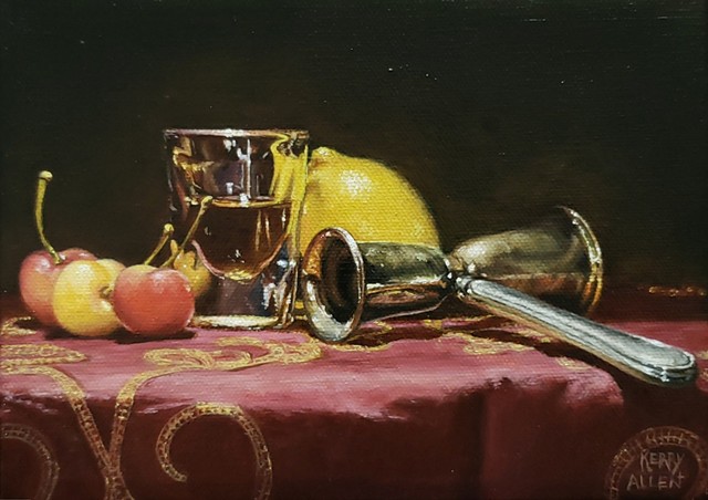 still life, simple objects, cocktail, lemon, bourbon