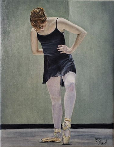 Portrait, figurative painting, ballerina painting, dancer, dance 