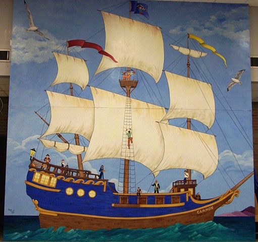 Pirate ship, pirates, sea
